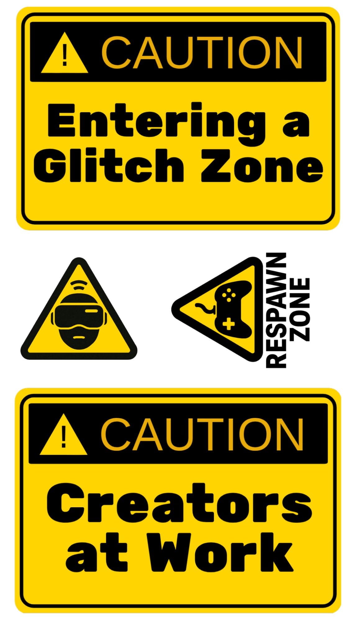 Metaverse Caution Sign Sticker Pack 1 (2 Sheets)