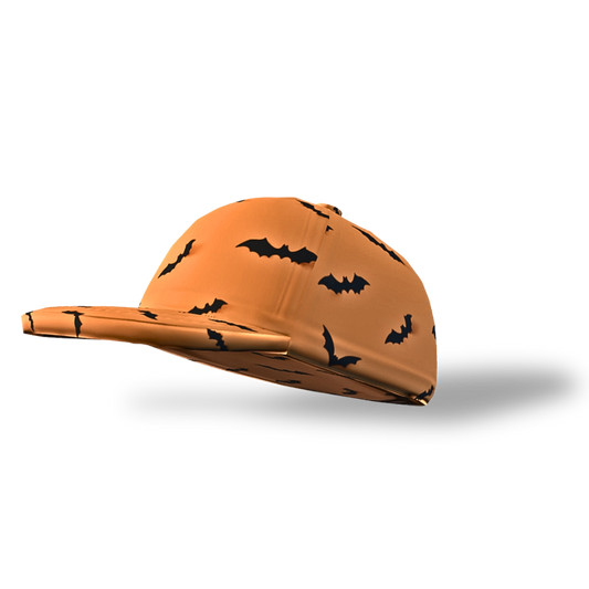 Orange Cap with Black Bats