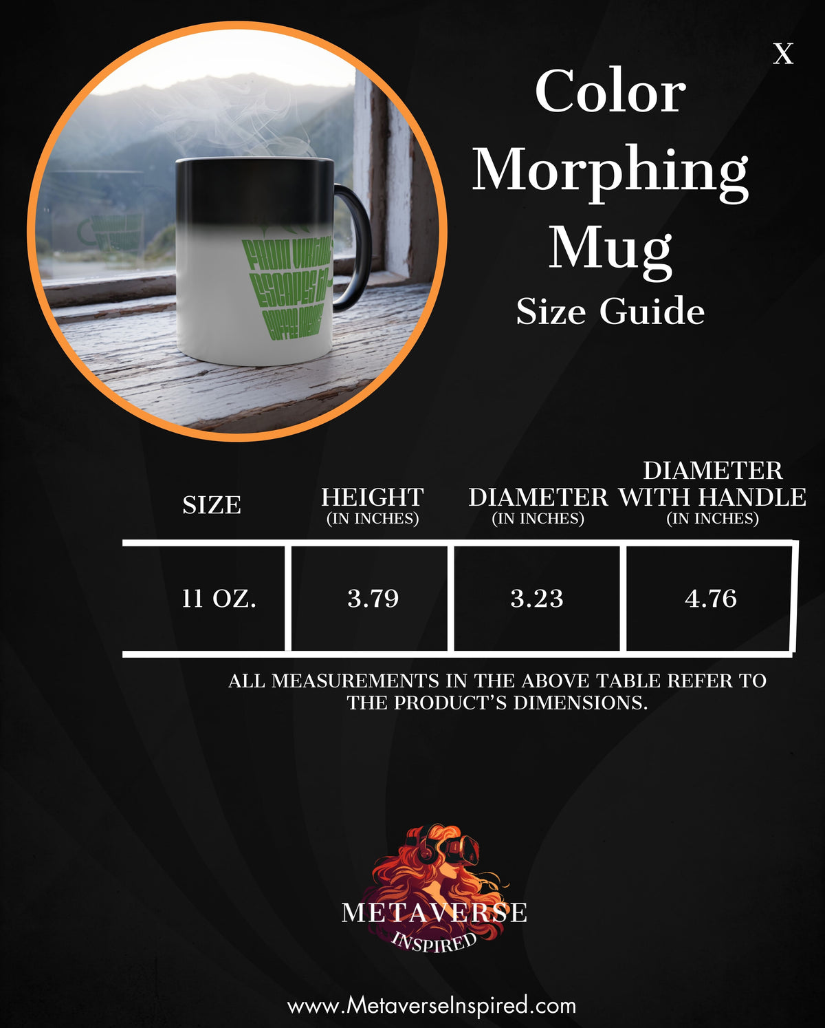 Size chart for 'Virtual Hustler' | Mug