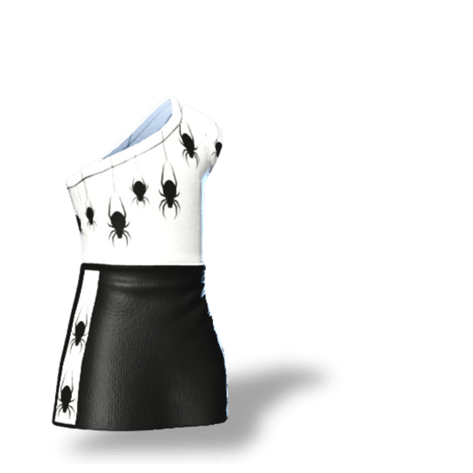 Creepin’ Chic [Spiders] | Virtual One-Shoulder Dress