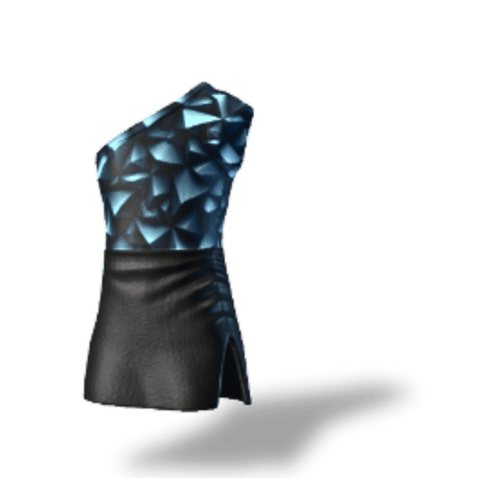 Neon Shards | Virtual One-Shoulder Dress