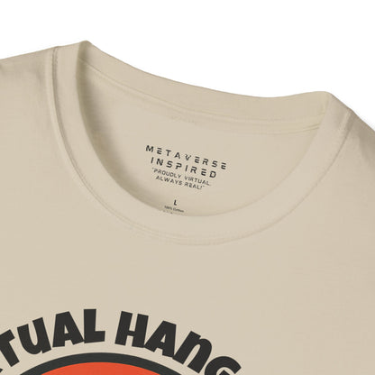 a closeup of the collar of a beige tshirt by metaverseinspired