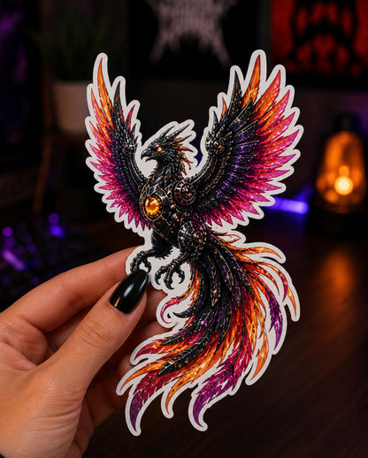 Cyber Phoenix | Futuristic Phoenix Sticker Collection