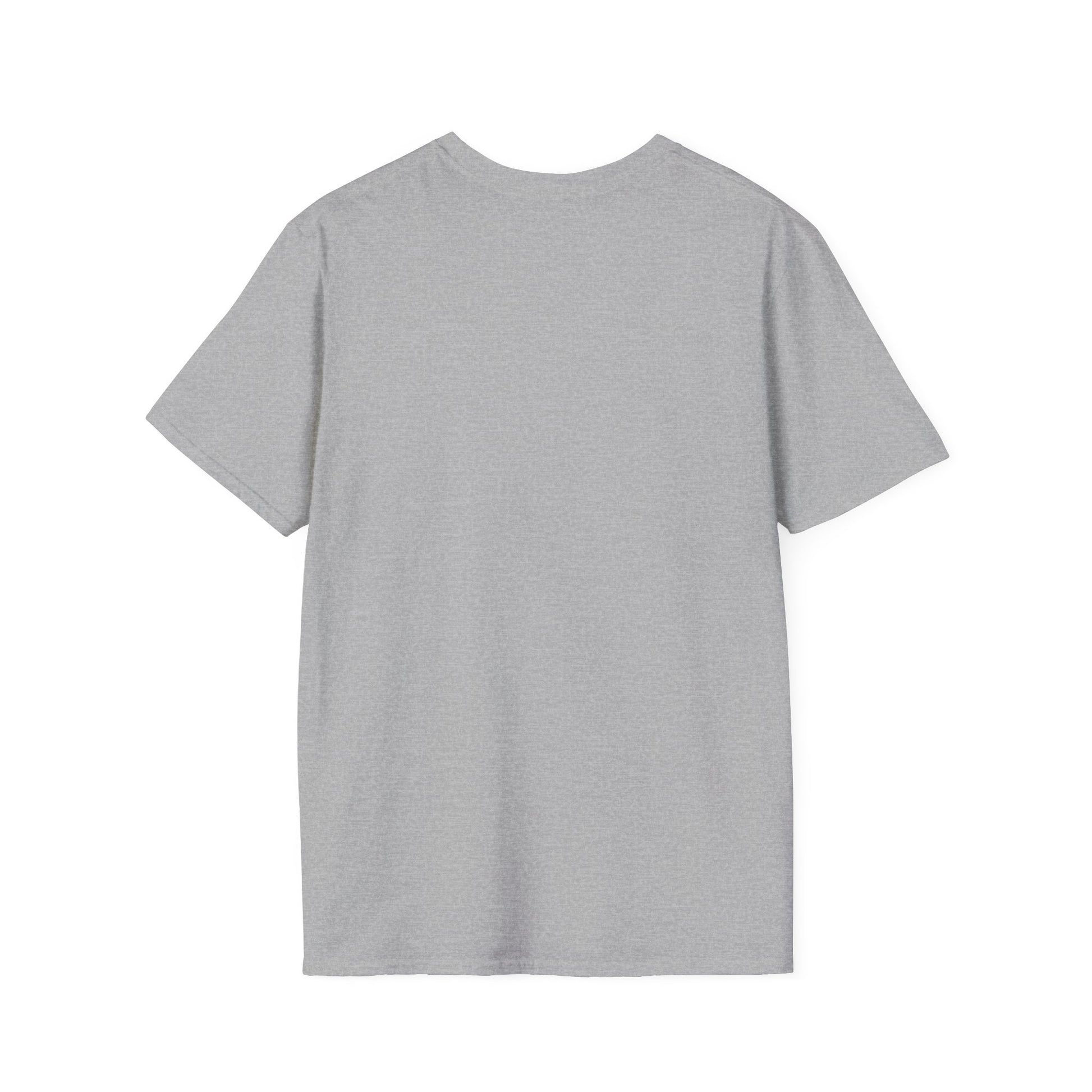 back of metaverse inspired grey colored graphic tshirt