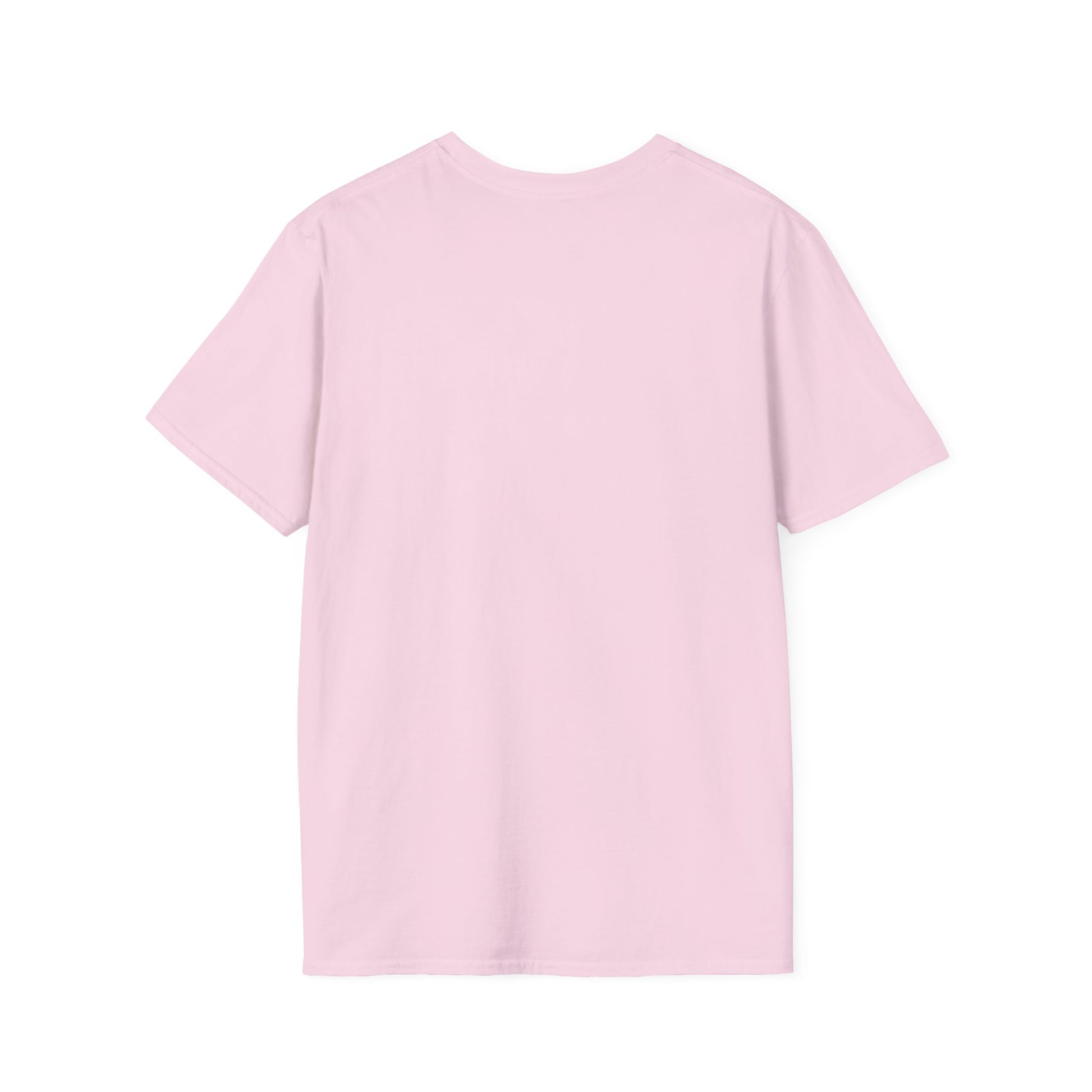 back of metaverse inspired light pink graphic tshirt