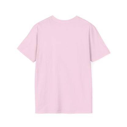 back of metaverse inspired light pink graphic tshirt