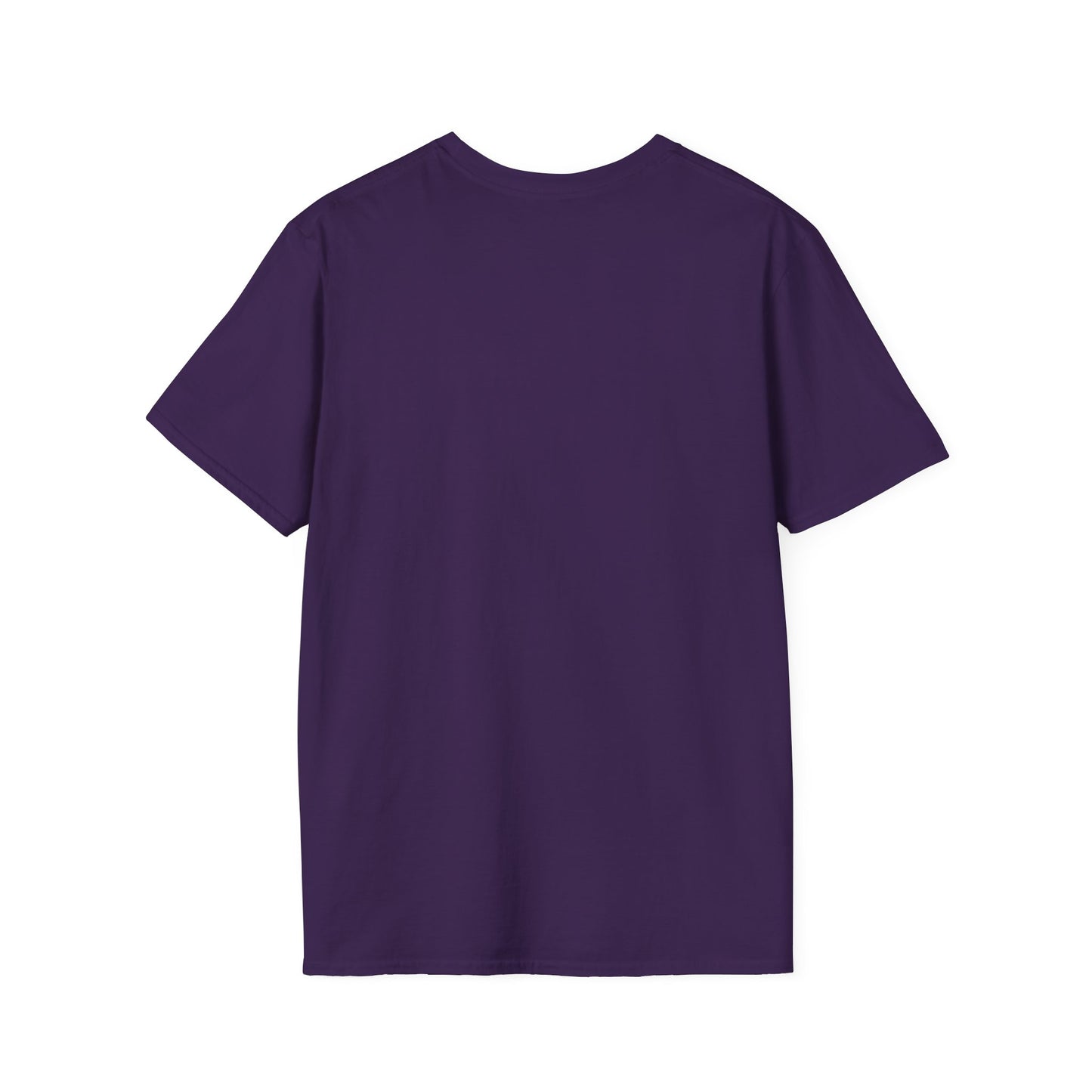 back of metaverse inspired purple graphic tshirt