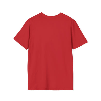 the back of a red t-shirt on a white background