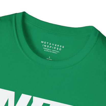 a closeup of the collar of a green colored tshirt by metaverseinspired