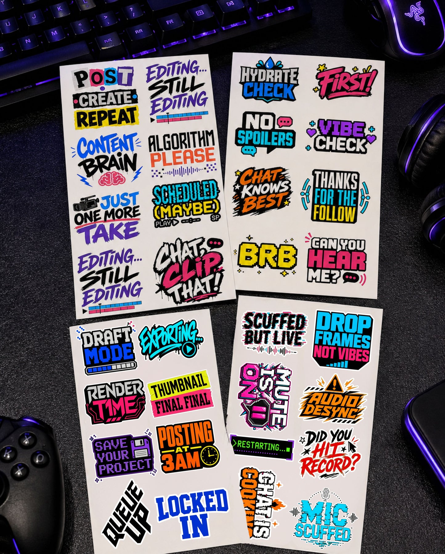 Content Creator Sticker Pack 1 (32 Stickers)