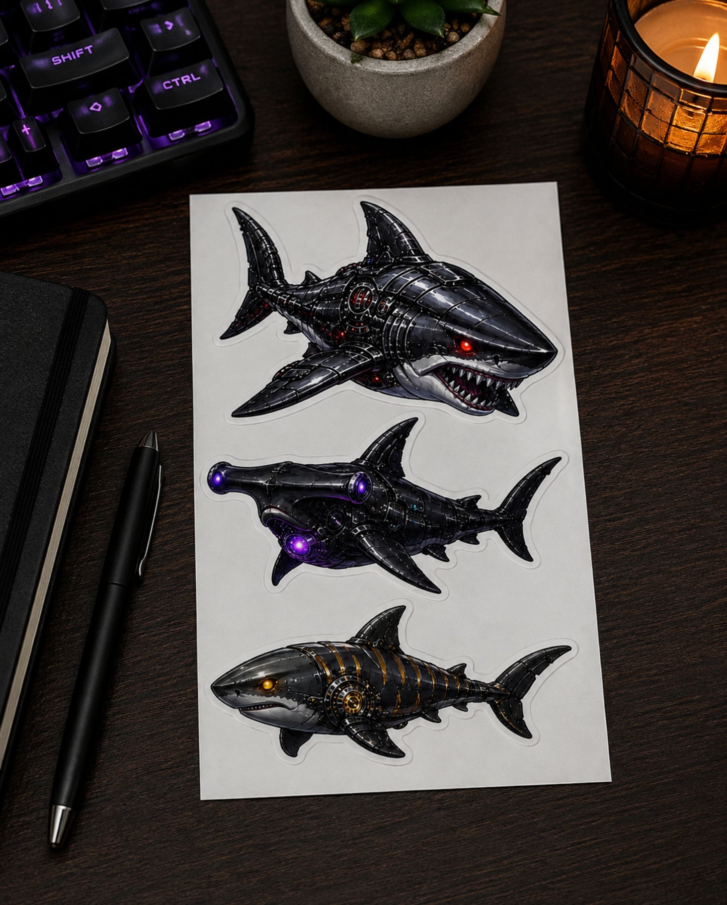 Cyber Seas  Orca & Shark Sticker Pack