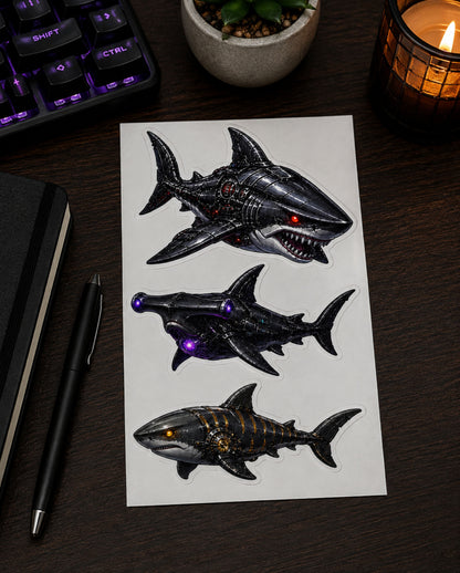 Cyber Seas  Orca & Shark Sticker Pack