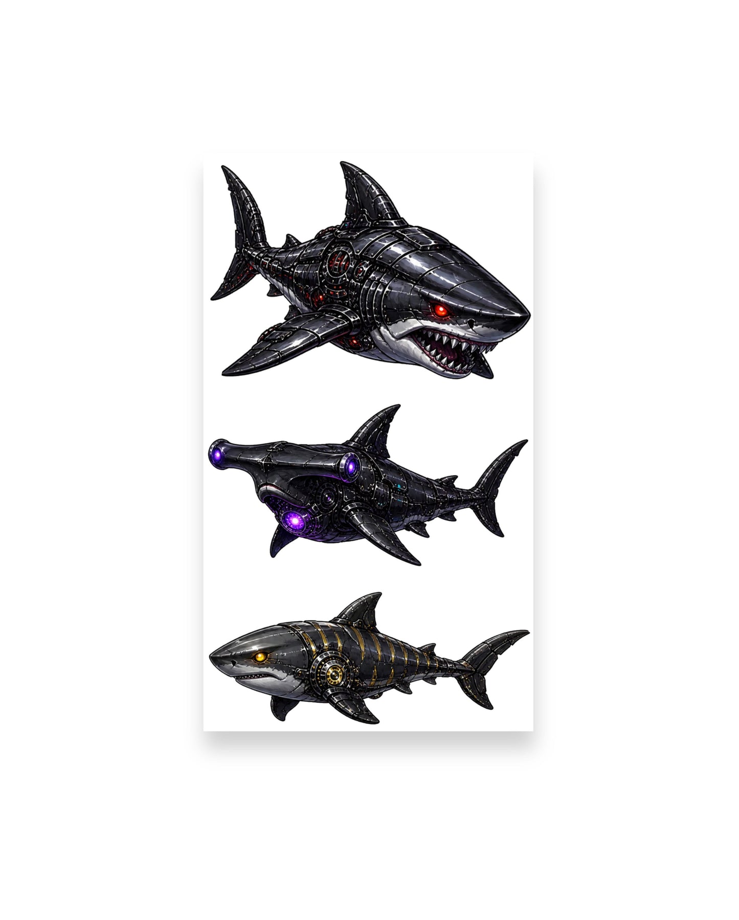 Cyber Seas  Orca & Shark Sticker Pack