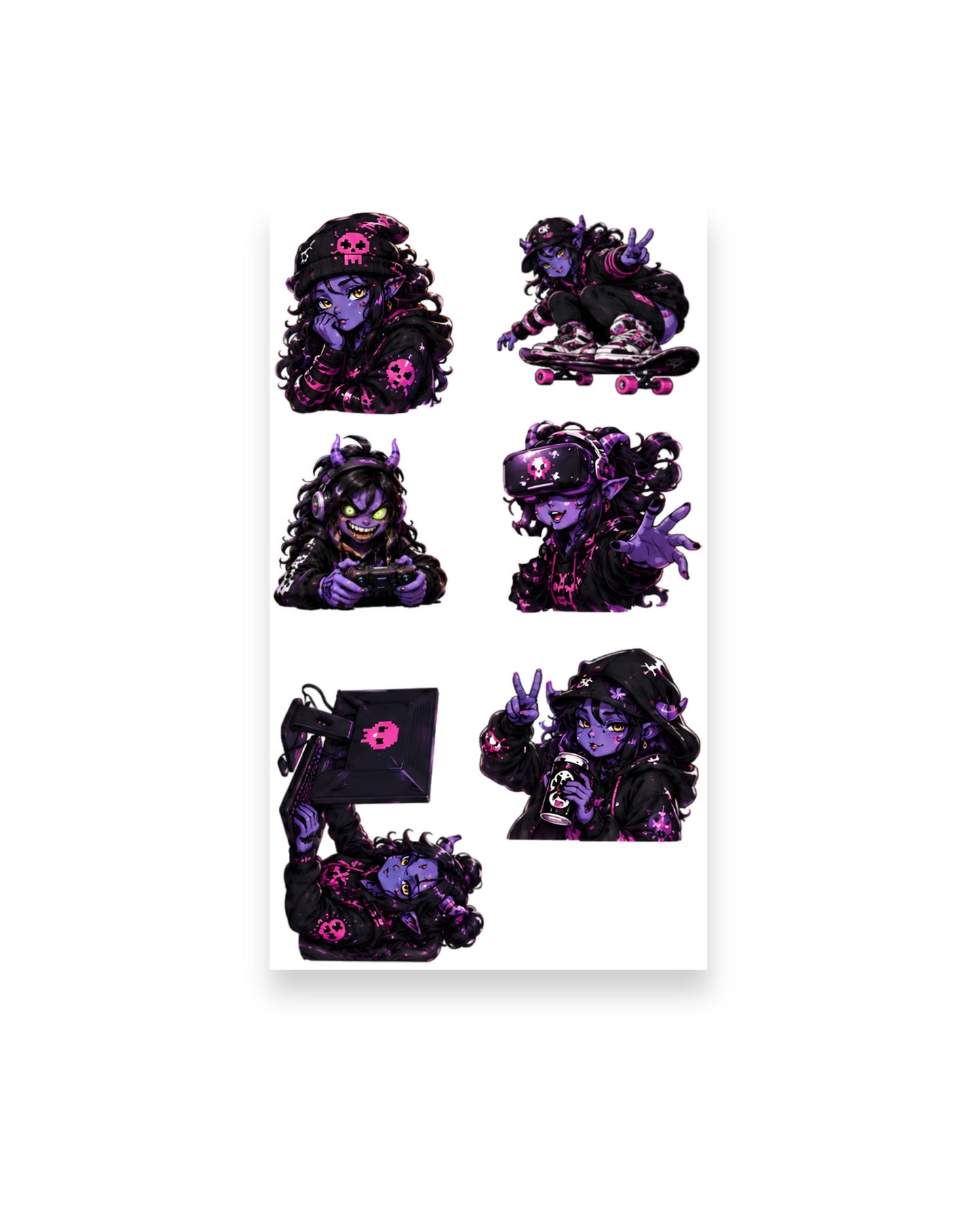 Digital Mischief | Gamer Girl Sticker Pack (5 Sheets)