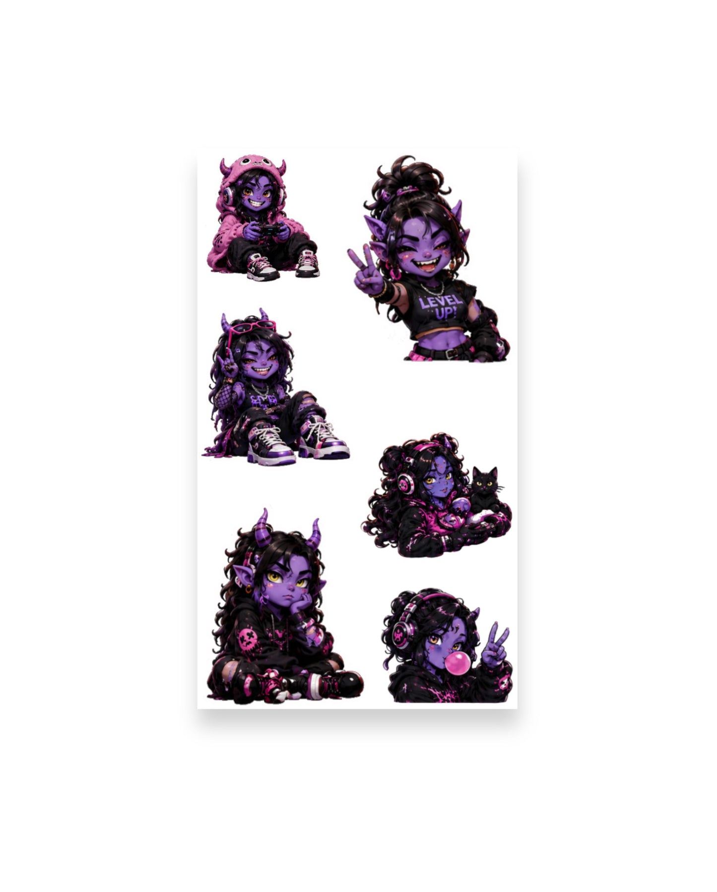 Digital Mischief | Gamer Girl Sticker Pack (5 Sheets)