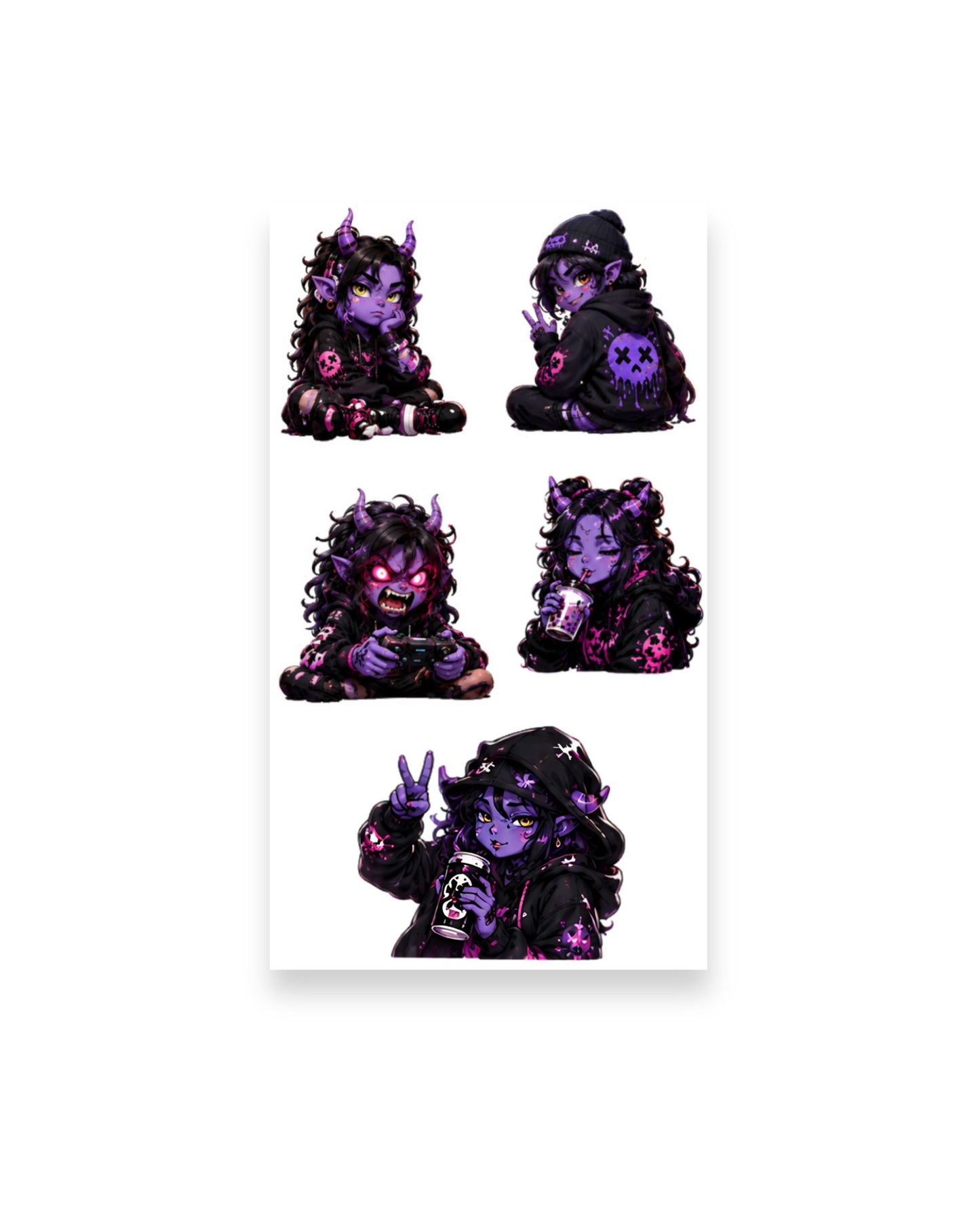 Digital Mischief | Gamer Girl Sticker Pack (5 Sheets)