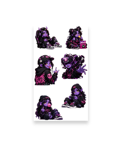 Digital Mischief | Gamer Girl Sticker Pack (5 Sheets)