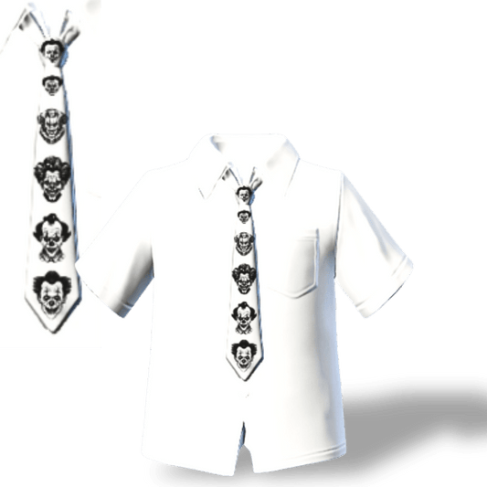Evil Clowns Tie | Virtual White Button Down Shirt