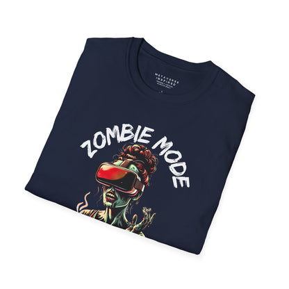 folded navy metaverseinspired.com zombie mode tshirt