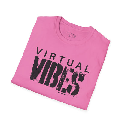 folded virtual vibes pink t-shirt by metaverseinspired.com