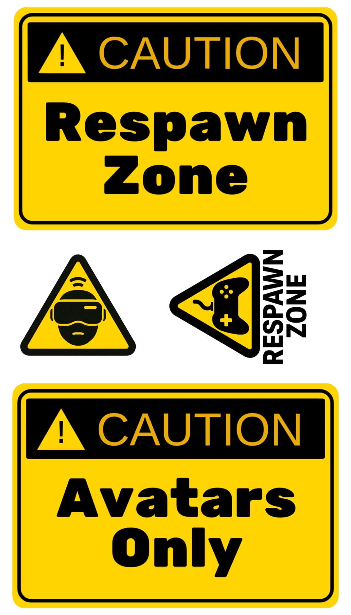 Metaverse Caution Sign Sticker Pack 1 (2 Sheets)