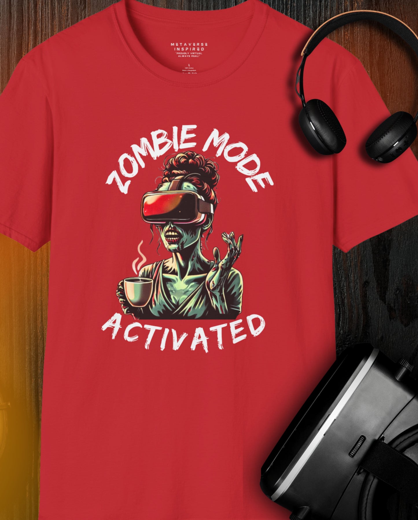 red zombie mode activated tshirt female version by metaverseinspired.com