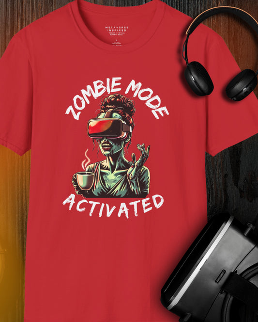 red zombie mode activated tshirt female version by metaverseinspired.com
