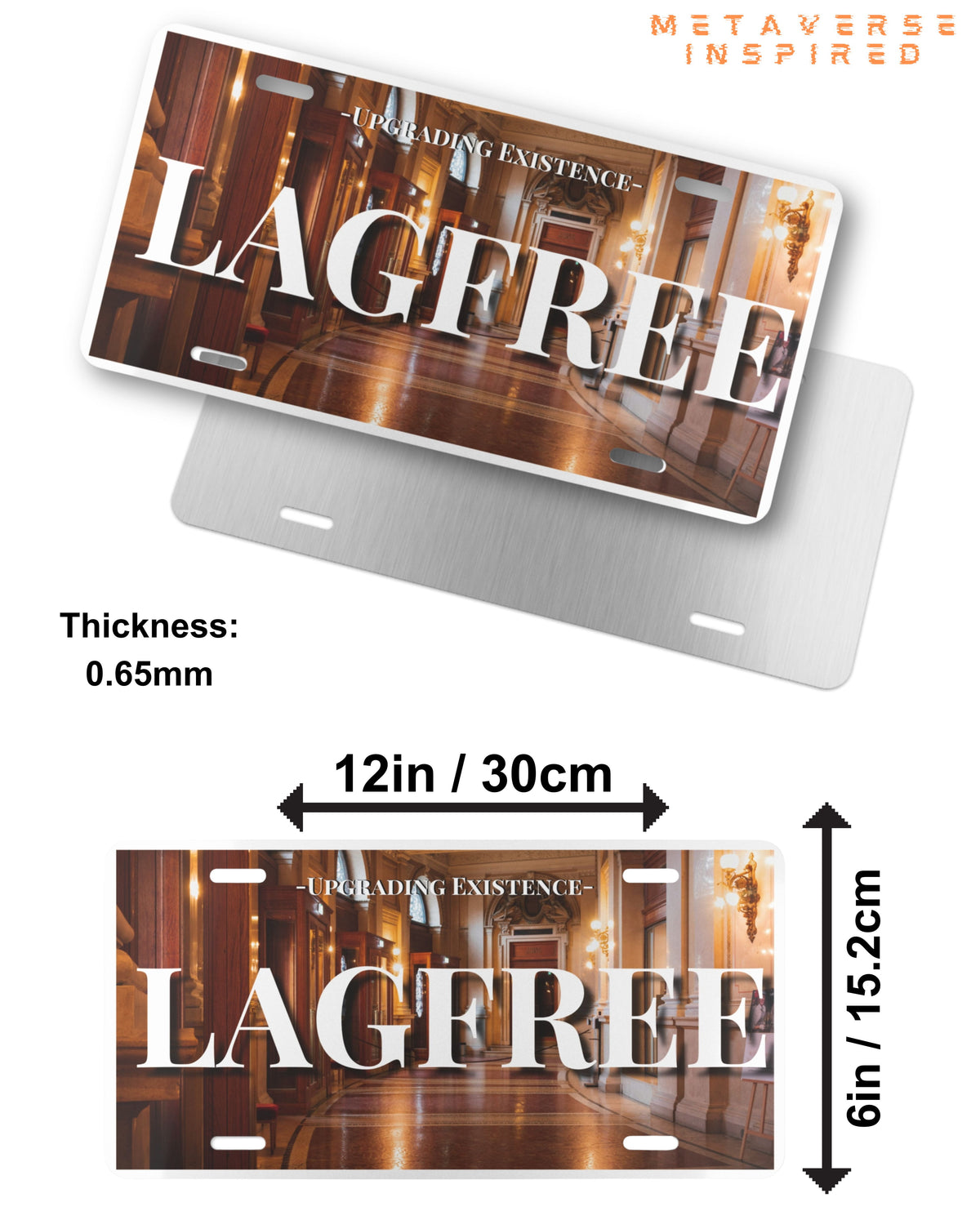 Size chart for LAGFREE | Vanity License Plate